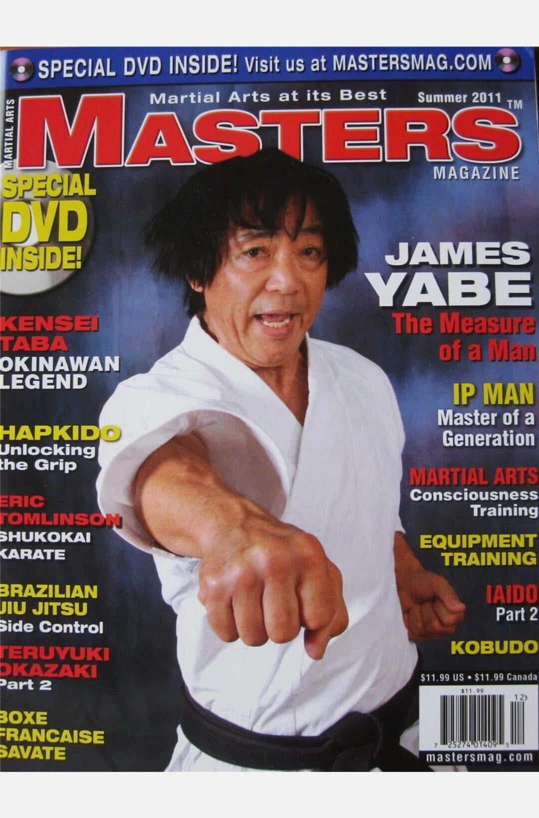 Sensei James Yabe featured on the cover of Masters Magazine, Summer 2011